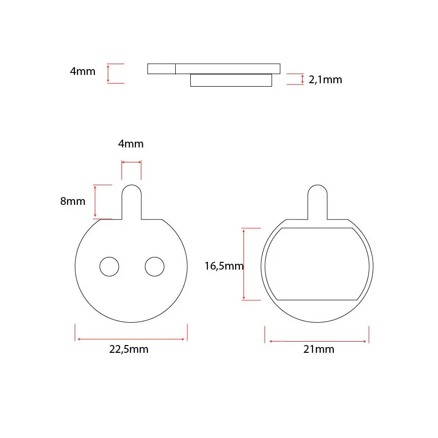 CT004-R resin brake pad - 2 sets